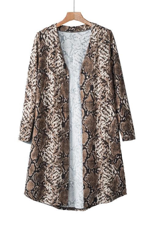 Print Colorblock Long Cardigan